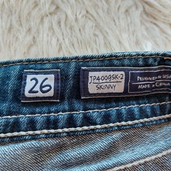 Miss Me Jeans Women's JP4009SK-2 Skinny Distressed Cuffed Leg Denim Jean Siz 26 - Picture 7 of 13